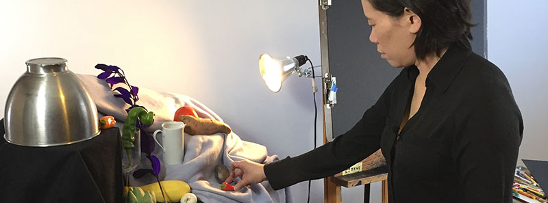 Still Life Drawing in Crayon, Clara Lieu, banner