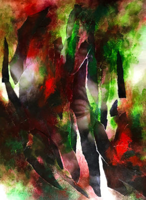 Abstract Acrylic Painting & Collage