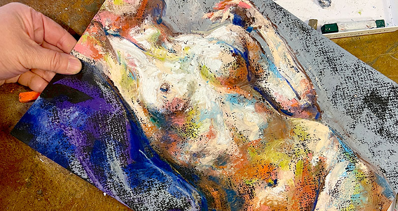 oil pastel figure drawing