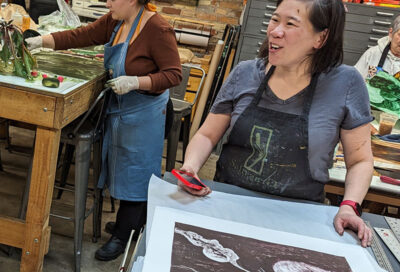 Clara Saltgrass Printmakers, Printmaking Workshop Monotypes