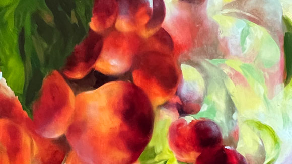 oil painting cherries